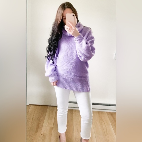 Jason Maxwell Light Purple Oversized Cowl neck Sweater Medium - Picture 1 of 10